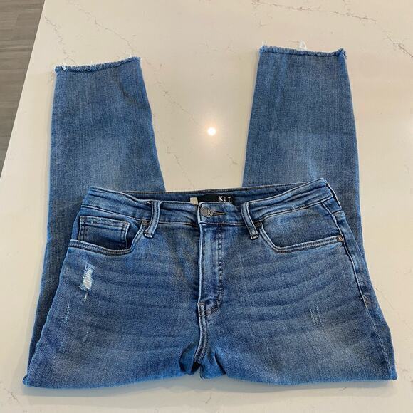 Kut from the Kloth Distressed Slim Fit Cropped Jeans Size 8 - Picture 3 of 11